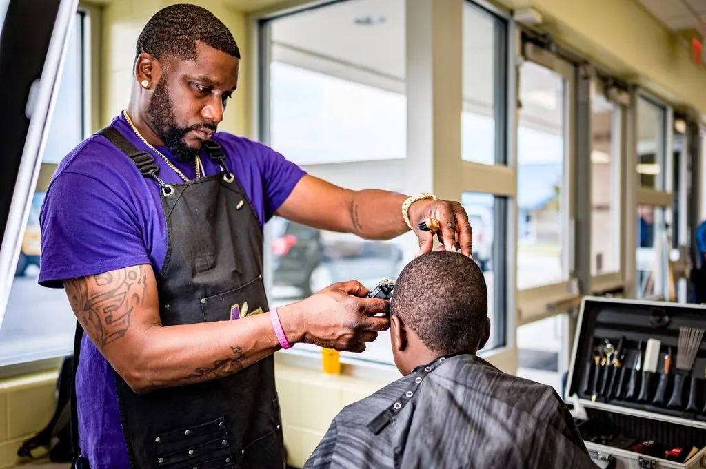 Haircut: Cops & Barbers provided haircuts