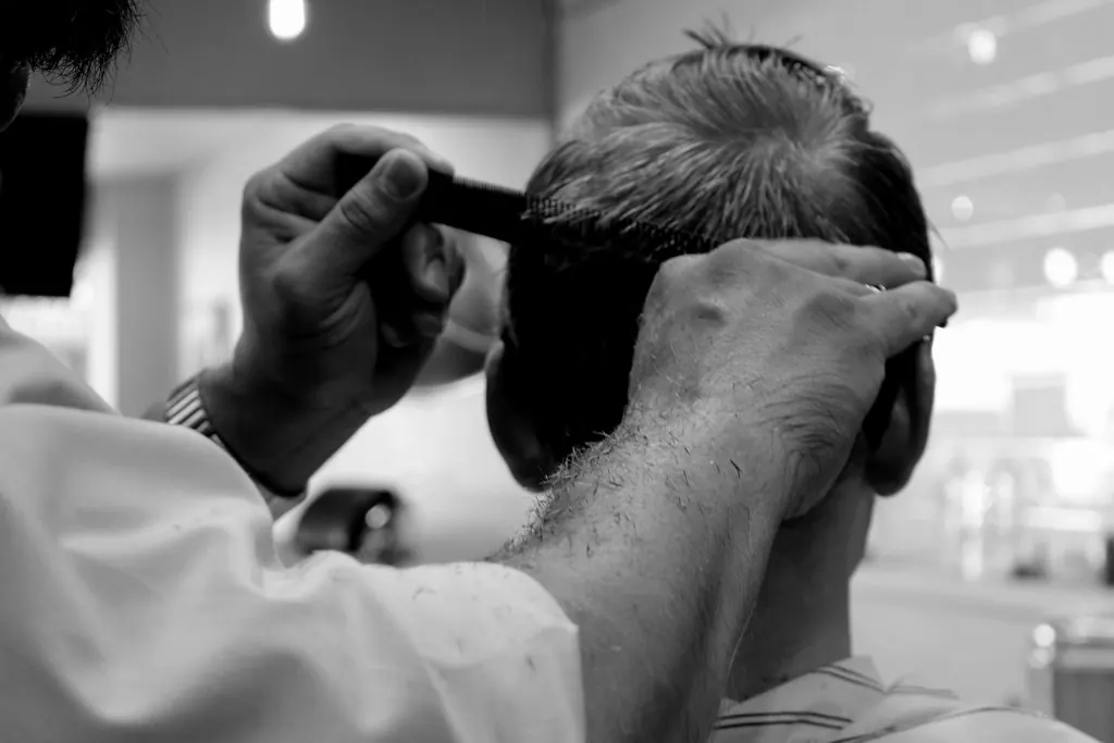 Haircut: Man getting haircut barber