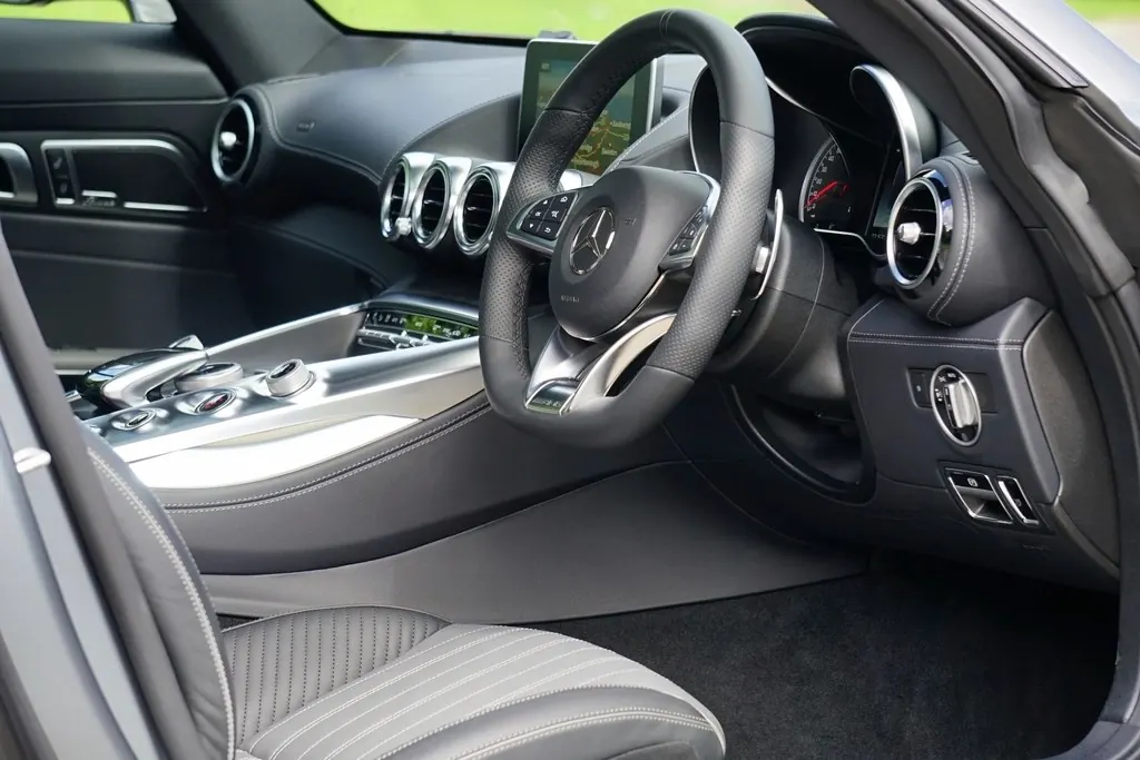 Interior cleaning: Mercedes Benz car interior. Location